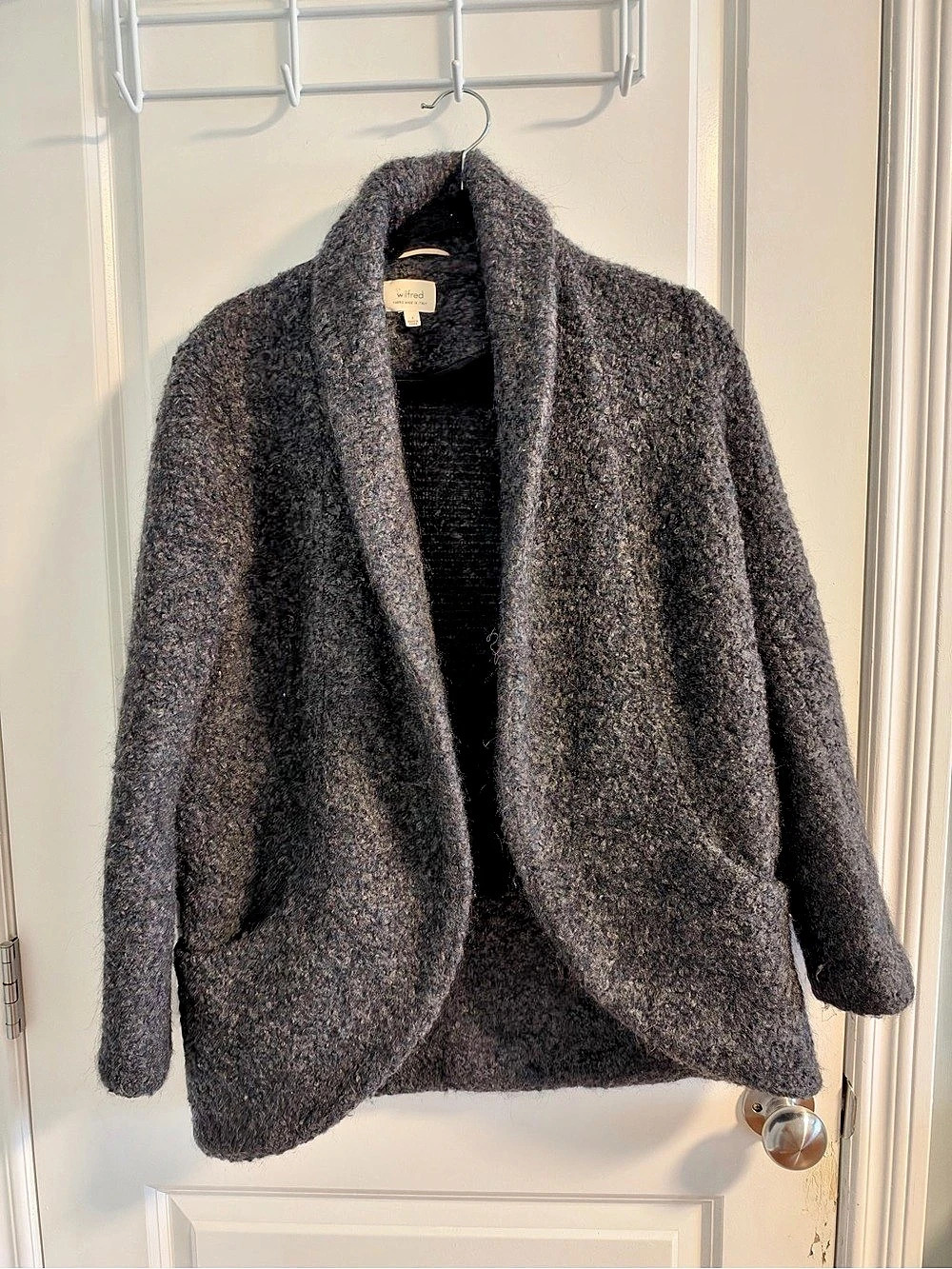 Wilfred Gray Boucle Knit Jacket